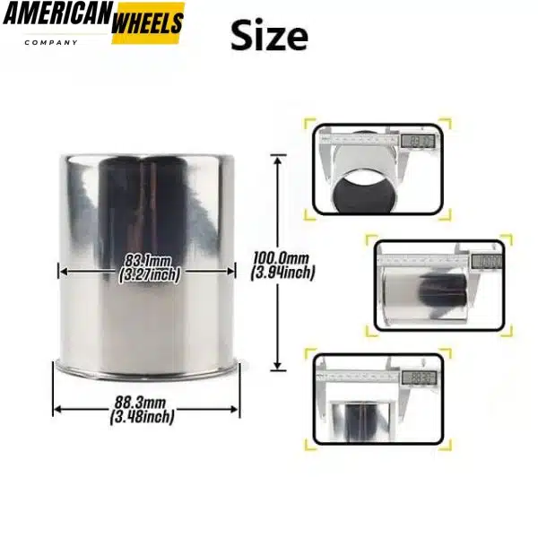 3.27in Stainless Open Ended Push Thru Center Caps Triler Hub Caps for 3.27in Bore Rims - 20274329 - Image 3