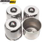 RhinoTuning 4.88in Stainless Push Through Center Covers for 4.88in Bore Trailer Truck Rims - 20263016 [74303+71011] - Image 2