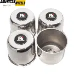 RhinoTuning 4.88in Stainless Push Through Center Covers for 4.88in Bore Trailer Truck Rims - 20263016 [74303+71011] - Image 2