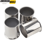 Stainless Steel 81mm 3.19in Open Ended Push Through Center Caps for 3.19in Bore Rims - 20274334