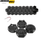 4pcs Wheel Center Caps and 25pcs Lug Nut Covers Sets for Tesla Cybertruck - 20250003BK=[20274175x4+23112227MBx25]