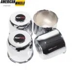 124mm 4.88in Chrome Push Thru Center Hub Caps Removable Top Cap 4pcs - 20263013CH [74073+71012]