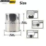 Stainless Steel 81mm 3.19in Open Ended Push Through Center Caps for 3.19in Bore Rims - 20274334 - Image 3