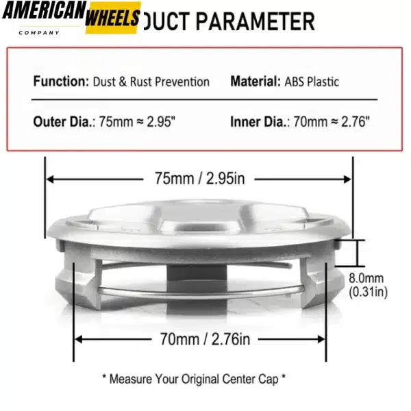 75mm 2.95" HubCap for Mercedes Benz Wheel Center Caps S300 ML350 Honda S2000 #63818 - 20274171 - Image 5