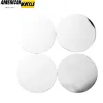 4pcs 44mm 1 23/32in Solid Silver Reflective Wheel Center Sticker Aluminum