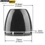 4PCS 2.75" Bore Dome Wheel Center Cap for OD: 72.5mm(2.85") ID:70mm(2.75") - 20272035 - Image 3