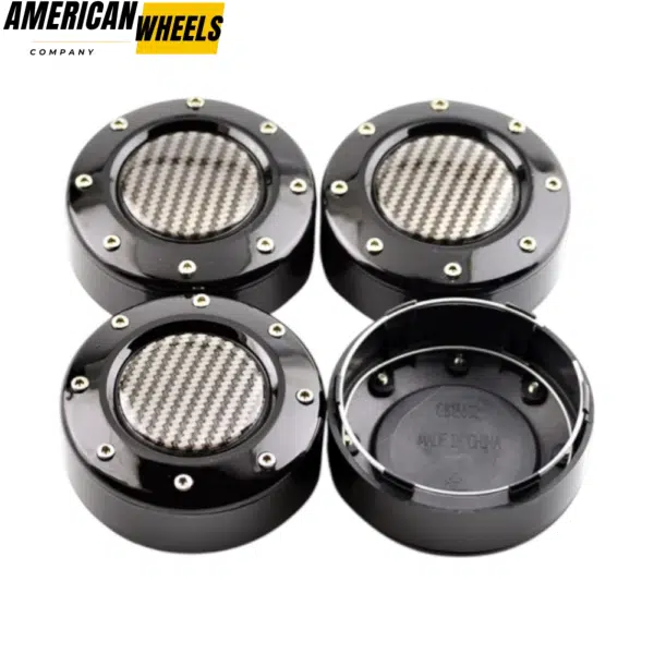 4pcs Mayhem Wheels 102mm 4in Center Caps #81232090F Carbon Fiber Texture - 14365 - Image 2