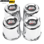 84mm 3.31in Push Through Center Cap Chrome Carbon Steel (Iron) Available