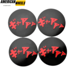 4pcs 50mm 1 31/32in Drift Onomatopoeia Wheel Center Sticker Aluminum - 20214417