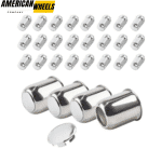 3.19in Push Thru Wheel Rim Center Caps with M12x1.25 Lug Nuts Sets for Trailer Truck RV - 20274402[74304+12217x6]