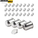 3.19in Push Thru Wheel Rim Center Caps with M12x1.25 Lug Nuts Sets for Trailer Truck RV - 20274402[74304+12217x6]