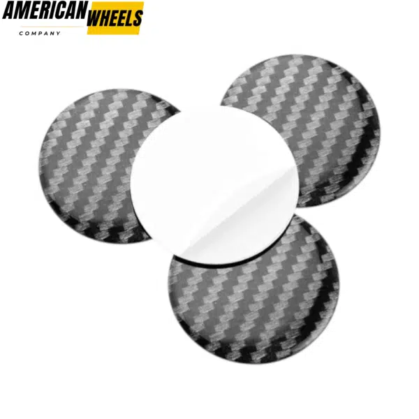 4pcs Imitation Carbon Fiber Texture 45mm 1 25/32in Rim Center Cap Sticker Aluminum - 20214337x4 - Image 4