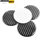 4pcs Black Grey Stripe 60mm 2 11/32in Wheel Center Sticker Clear Resin