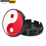 61mm (2.40in) Audi Subaru Snap-on Wheel Center Caps Yin & Yang Emblem - Image 11