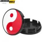 61mm (2.40in) Audi Subaru Snap-on Wheel Center Caps Yin & Yang Emblem - Image 11