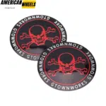 4pcs Skull 68mm 2 21/32in Center Cap Sticker Aluminum - 20220958X4 - Image 3