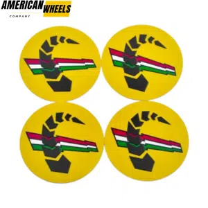 4pcs Abarth 48mm 1 7/8in Wheel Center Sticker Aluminum - 20214079