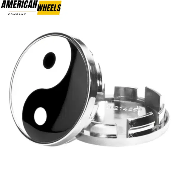 61mm (2.40in) Audi Subaru Snap-on Wheel Center Caps Yin & Yang Emblem - Image 5