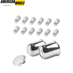 3.19 Trailer Center Caps 3.19" Bore 3.62" Tall Hub Cap and M12x1.25 Lug Nuts Sets  - 20274401 - Image 3