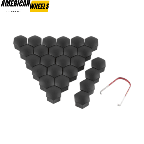 4pcs for Tesla Cybertruck Center Caps and 25pcs Lug Nut Covers Matte Black - 20250001MB[20214487MBRx4+23112227MBx25] - Image 3