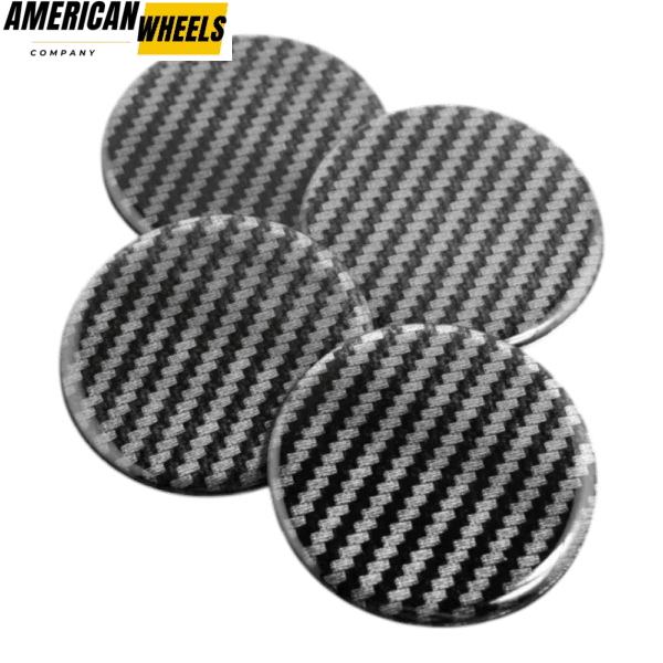 4pcs Black Grey Stripe 60mm 2 11/32in Wheel Center Sticker Clear Resin - Image 2