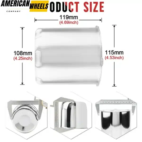 108mm(4.25in) Push Through Center Cap for Trailer/Truck Aluminum Car Rims Hubcap - 20274216SV - Image 5