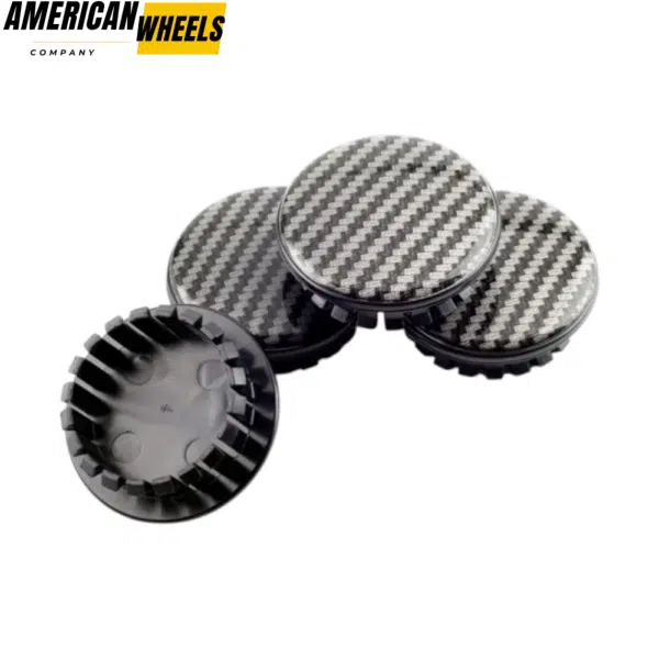 4pcs Carbon Fiber 59mm 2 5/16in Hubcaps #9594156 #9593169 #9595157 Suitable For Many Different Types Of Vehicles - 20214302(14298BK+14172)x4 - Image 2