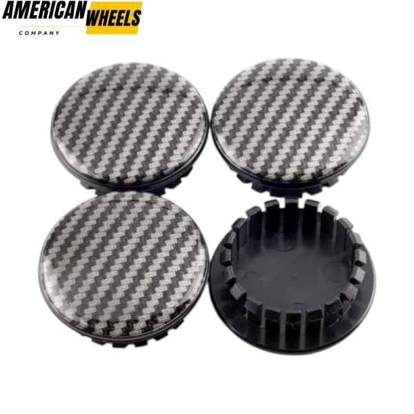 4pcs Carbon Fiber 59mm 2 5/16in Hubcaps #9594156 #9593169 #9595157 Suitable For Many Different Types Of Vehicles - 20214302(14298BK+14172)x4 - Image 4