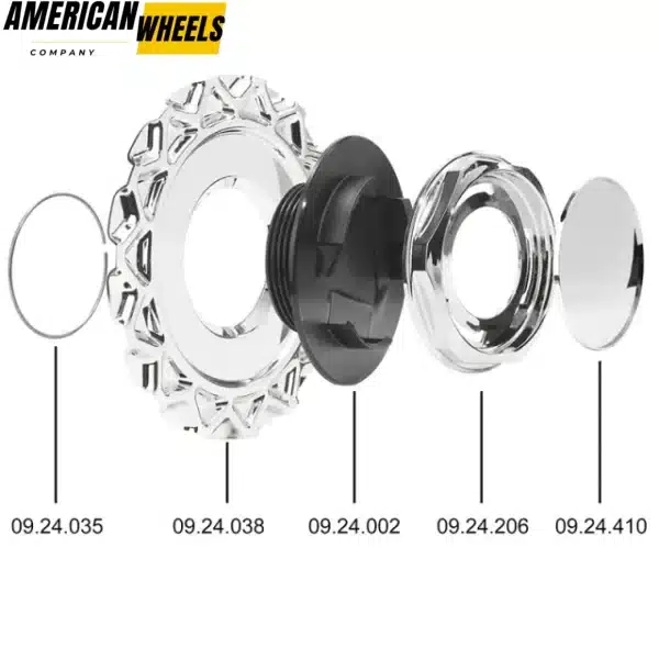 1pc BBS 151mm 5 15/16in Wheel Center Cap #09.24.206 Combination Chrome - 20277085B - Image 5