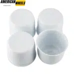 4.25 trailer wheel center caps for 4.25" Bore 3.66" Tall White Stainless - 20274309WT