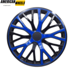 1pc Rambo 360mm 14 5/32in Tyre Rim Hub Cap Cover Blue Black - 20274116BB