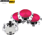4pcs Benz OZ 75mm 2 15/16in Wheel Center Caps Pink Laber Silver Base - 20214948CHP[4618PP+4725CH]x4 - Image 4