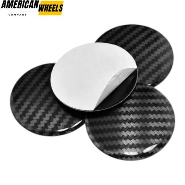 4pcs Black Grey Stripe 56mm 2 3/16in Wheel Center Sticker Clear Resin - Image 4