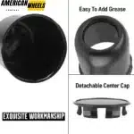 81mm(3.19in) Push Through Center Cap for 3.19" Center Bore 3.78" Tall Trailer/Truck Rims Wheel Hub Cap - 20274166HB - Image 2