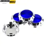 4pcs Benz OZ 75mm 2 15/16in Wheel Center Caps Blue Laber Silver Base - 20214948CHB[4618BL+4725CH]x4 - Image 4