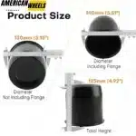 130mm 5.15 Push Through Center Caps for 5.15" Bore 4.92” Tall Stainless - 20274308 - Image 3