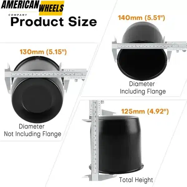 130mm 5.15 Push Through Center Caps for 5.15" Bore 4.92” Tall Stainless - 20274308 - Image 3