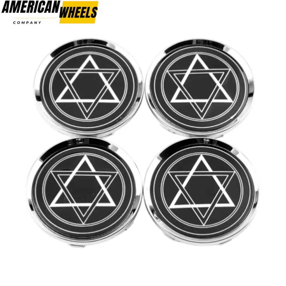 4ce234ef-b993-4627-ac0a-96ff00ad9e1e 4pcs Saturn Vauxhall Opel Hexagonal Star 64mm 2 1/2in Wheel Center Caps #93358015 - 20214019(14006+13575CH)x4 - Image 1