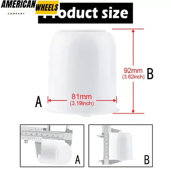 81mm 3.19 Trailer Center Caps Push Through Cover for 3.19” Bore 3.62" Tall - 20274304 - Image 7