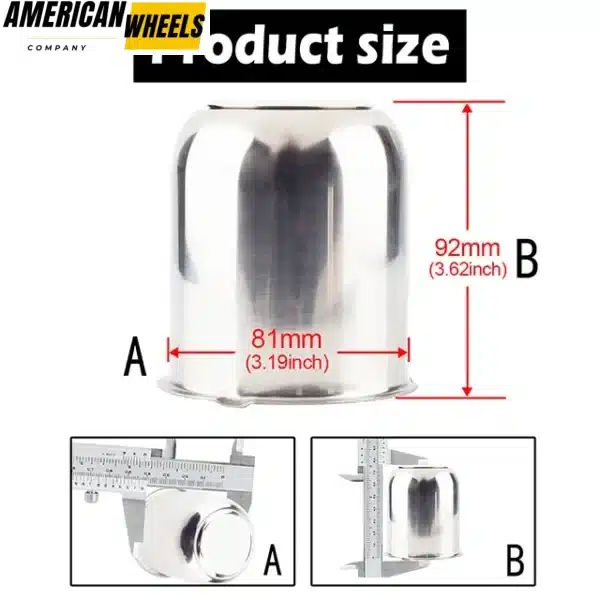 81mm 3.19 Trailer Center Caps Push Through Cover for 3.19” Bore 3.62" Tall - 20274304 - Image 6
