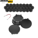 4pcs for Tesla Cybertruck Center Caps and 25pcs Lug Nut Covers Matte Black - 20250001MB[20214487MBRx4+23112227MBx25] - Image 2