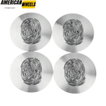 4pcs 56mm 2 3/16in Fingerprint Wheel Center Sticker Aluminum - 20214418