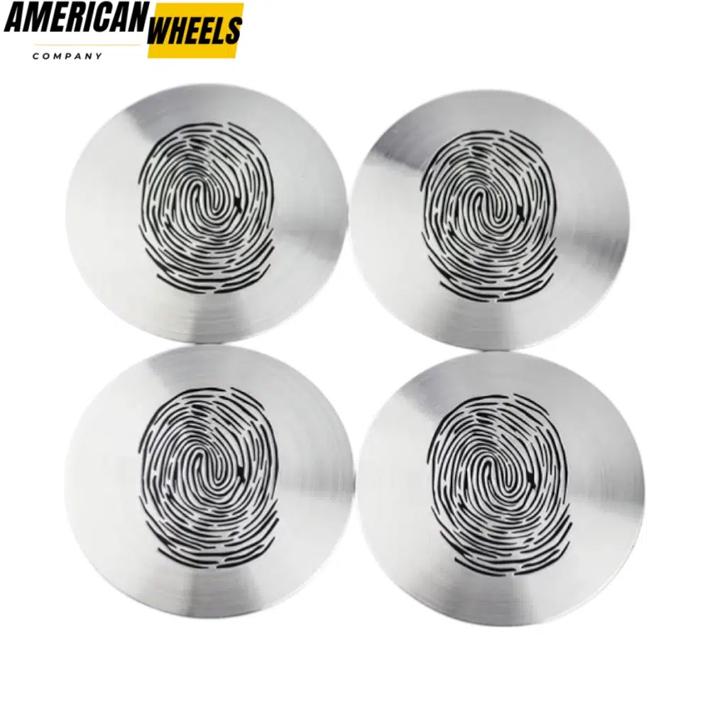 51e968b8-571c-4724-991f-be9626281fea 4pcs 56mm 2 3/16in Fingerprint Wheel Center Sticker Aluminum - 20214418 - Image 1