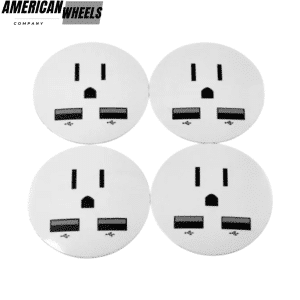 4pcs USB 57mm 2 7/32in Wheel Center Sticker Aluminum - 20214182