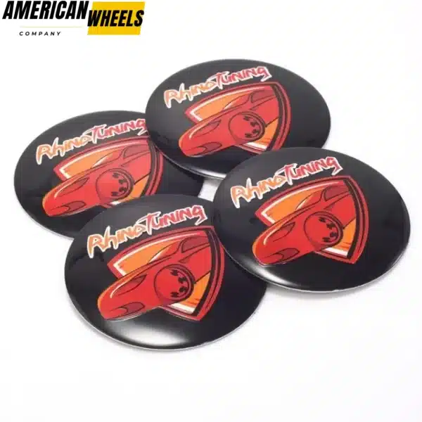 57mm (2.24in) Aluminum Wheel Center Caps Sticker Gragon Logo - Image 2