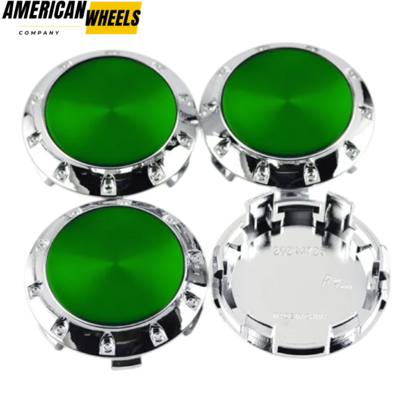 4pcs Benz OZ 75mm 2 15/16in Wheel Center Caps Green Laber Silver Base - 20214948CHG[4618GR+4725CH]x4 - Image 2
