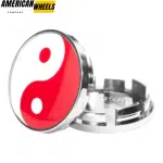61mm (2.40in) Audi Subaru Snap-on Wheel Center Caps Yin & Yang Emblem - Image 16