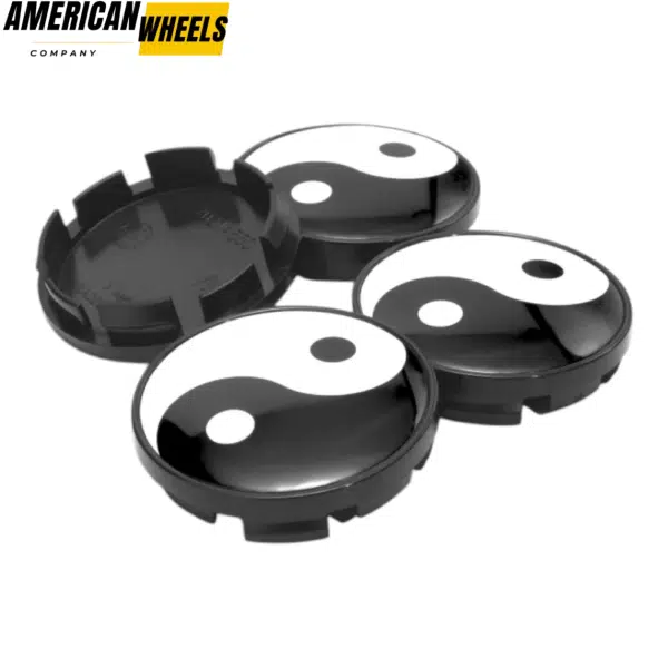 61mm (2.40in) Audi Subaru Snap-on Wheel Center Caps Yin & Yang Emblem - Image 8