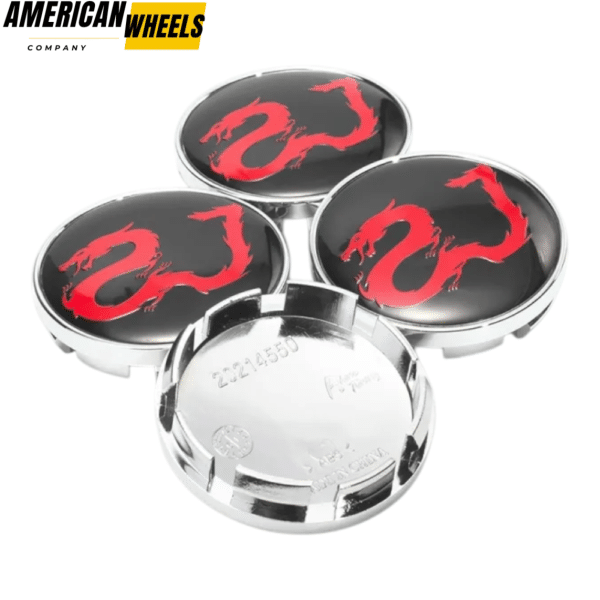 Gragon Emblem Snap-On Subaru Audi Wheel Center Caps For Rims 61mm (2.40in) - Image 5