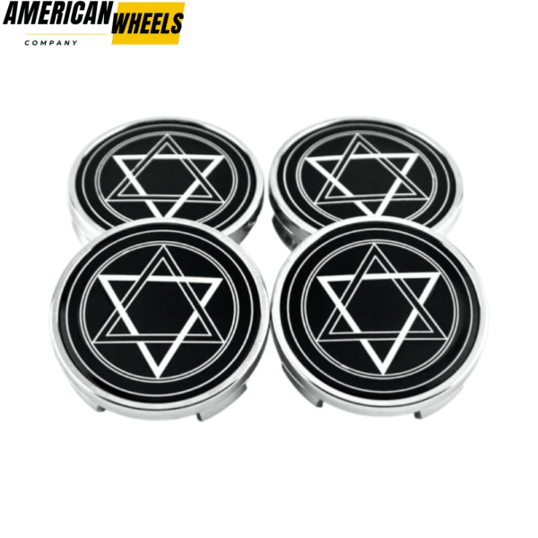 4pcs DODGE Brohers Star Of David 63mm 2 15/32in Wheel Center Caps #52110398AA Silver Base - 20214011SV[14006+13796SV]x4 - Image 2